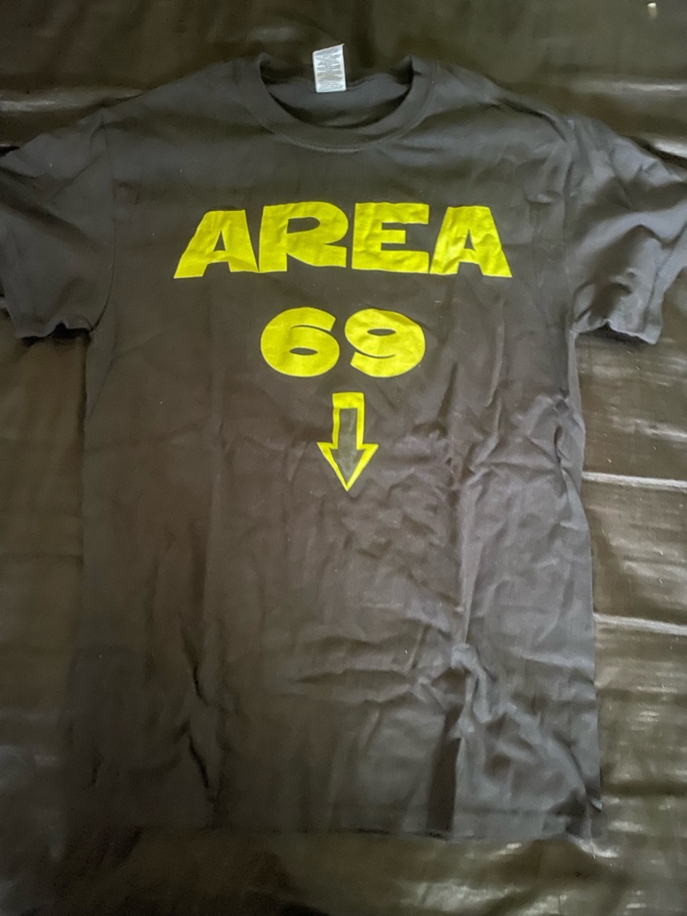 AREA 69 Graphic Tee in Neon Yellow on Black